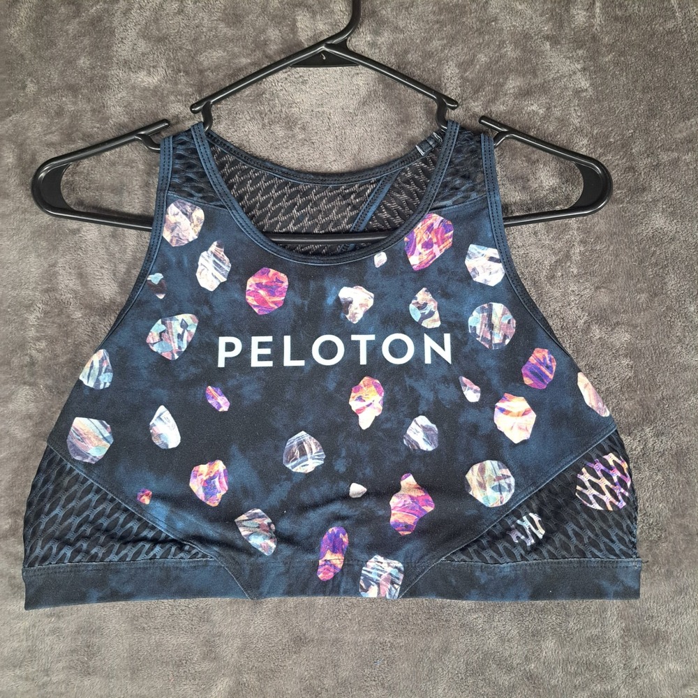 Peloton WITH Crystal Print Mesh‎ Sports Bra XL Athleisure Gorpcore